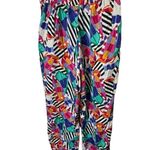 Gay Boyer High Waisted VTG Floral Multicolor Cropped Elastic Band Pants 14 READ Photo 1