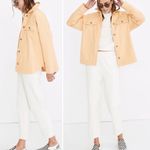 Madewell  Brushed Herringbone Knit Shirt Jacket Warm Yellow Shacket Size Small Photo 12
