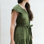 XiRENA Maren Cotton Chelsea Gauze Short Sleeve Mini Dress Green Small S Photo 1