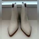 Marc Fisher Annabel Western Ankle Booties Pointed Toe block heel Cream Ivory 10 Photo 3