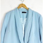 Pretty Little Thing  Double Breasted Asymmetric Blazer Dress Size 10 Baby Blue Photo 3
