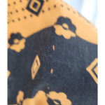 Black Yellow Striped Dress Floral Tribal Summer Maximalist Eyelet Trim Size M Size M Photo 3