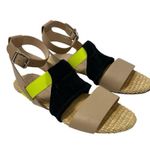 Loeffler Randall  Fawn Ankle Strap Sandal Leather Raffia Size 6 Photo 9