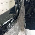 Akira NWT Black Vegan Patent Leather Croc Chain Fringe Arm Moto Jacket Medium Photo 14