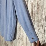 Vintage 80’s Folk Embroidery Button Front Shirt Chambray Large Christmas Grandma Blue Photo 14