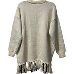 Farm Rio NWT Off White Copacabana Fringe Oversized Tunic Graphic Sweater XS Photo 4