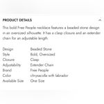 Free People NWT  Beaded Stone Necklace - Chrysacolla With Labrador $68 MSRP Photo 4