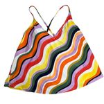 Anne cole Easy Triangle Colorful Wavy Stripe Tankini Swim Top Size s Photo 0