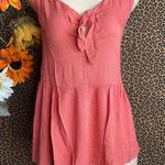 Doe & Rae ✅3/$30✅ NWT  Brick Red Sweetheart Chest Tie with Open Embroidered Back | LARGE Photo 0