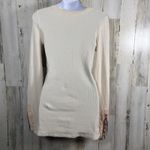Free People Thermal Tee Dress M | Ivory | Embroidered Sleeves | Boho | MSRP $98 Photo 1