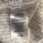 BKE  Off White Lace Up Ribbed SS Casual Stretch Shirt Size XL Fall Fashion Photo 6