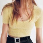 ZARA Yellow Cropped Sweater Photo 0