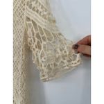 Solitaire  Cream Crochet Lace Short Sleeve Top Size Small Boho Festival Sheer Photo 1