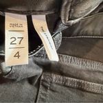 Loft  Black Straight Leg Jeans with leather Trim Waist Size 27 Photo 4