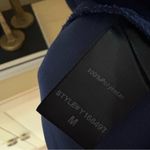 TICKERNUCK POMANDER PLACE Navy Faye Blouse High Neck Top Back Tie Size Medium Blue Photo 7