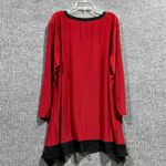 Cato  Shift Blouse Women's XL Red Stretch High Low Lace Hem Round Neck Photo 5