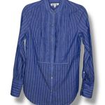 Alex Mill XS Striped Band Collar Pintuck Button Photo 0