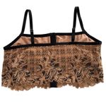 Aerie  Size XXL Lace Crop Top Floral Tan Black Photo 1