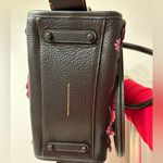 Coach 1941 Rogue 25 with Tea Rose Applique Black Pink Pebble Leather 87065 Photo 5