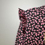 Sandy Liang Target Floral Hoodie Sweatshirt Ruffle Trim Pink Black Womens Photo 1