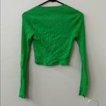 LIONESS Vibrant Green Ribbed Vineyard Cropped Cardigan Sweater Style Top Sz XS Photo 6