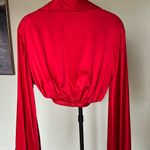 House Of CB  'Laraine' Cherry‎ Silk Blouson Top NWOT size M Photo 6