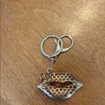 Pink rhinestone lips with lipstick bag charm Photo 2