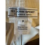 St. John  Sport Pants Women 6 Ivory Cotton Cropped Zippered‎ Hem Trousers Luxury Photo 10
