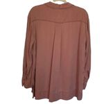 Lou & grey Lou & Grey Blush Collared Long Sleeve Blouse High Low Size Small Photo 6