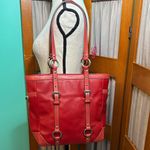 Coach  Gallery East/West Red Leather Tote Photo 2