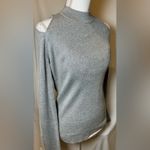 Michael Kors Silver Gray Cold Shoulder Turtleneck Sweater Photo 2