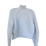 H&M  light blue chunky knit funnel neck sweater Small Photo 1