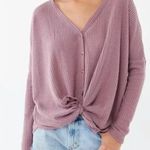 Urban Outfitters Out From Under Jojo Oversized Thermal Button Down Front Top Photo 0