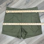 Loft ‎ Pleated Cuff Hem High Waist Paperbag Shorts Khaki Green 6 Photo 9