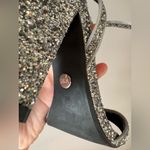ZARA  Women’s NWOB Silver Glitter‎ Ankle Strap Block Heels Size 7.5 (38) Photo 8