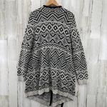 Joe Fresh Cardigan Sweater Womens XL Black White Acrylic Polyester Drape Front Photo 2