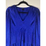 Kate And Lily Royal Blue Boho Casual Puffer Sleeve Tiered Midi Dress Size 8 Photo 3