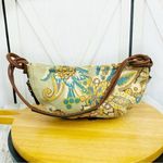 Liz Claiborne  Linen Canvas Paisley Floral Shoulder Mini Hobo Bag Photo 3