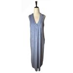 iRELAX Dress Women Small Blue Terry Cloth Hoodie Sleeveless Maxi Lounge Robe Photo 1