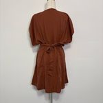 Quince NWT  Vintage Wash Tencel Button Front Dress Sz  M Orange Photo 3