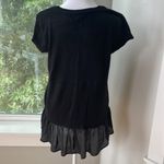 Verve Ami  Black Knit Top Peplum Blouse Ruffle Hem Size Small Photo 1