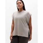 Athleta New M True Cotton Oversized Dolman Muscle Tee Mortar Mushroom Medium Photo 2