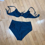 Shade & Shore  Teal High Rise Bikini Swimsuit Size Medium / 36C Photo 1