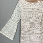 Eliza J  Dress White Lace Bell Sleeve Size 8 Wedding‎ Rehearsal Elopement Lined Photo 2