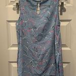 Chris & Carol  Blue Paint Splatter Scoop Neck Sleeveless Tank size Small Photo 0