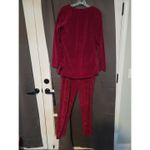 Ellen Ashley Velvet Loungewear Set, Women's Small Red Loungewear, Comfy Outfit Photo 1