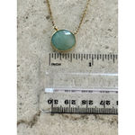 Necklace Gold Plated Sterling Silver With Green Stone Photo 4