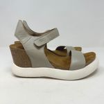 Fly London Gogo Platform Wedge Sandals Leather Taupe Size 38 Photo 4