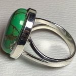 Green Copper Turquoise Ring in 925 SOLID Sterling Silver 7 Photo 1