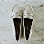 Coach  Odette Solid Ivory Patent Leather Driver Loafer Silver Logo - US 6.5 Photo 5